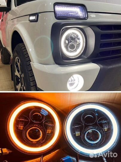Led фары 7 дюймов Нива УАЗ ваз