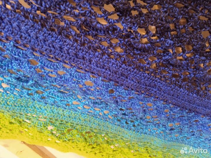 Шаль бактус треугольный градиент