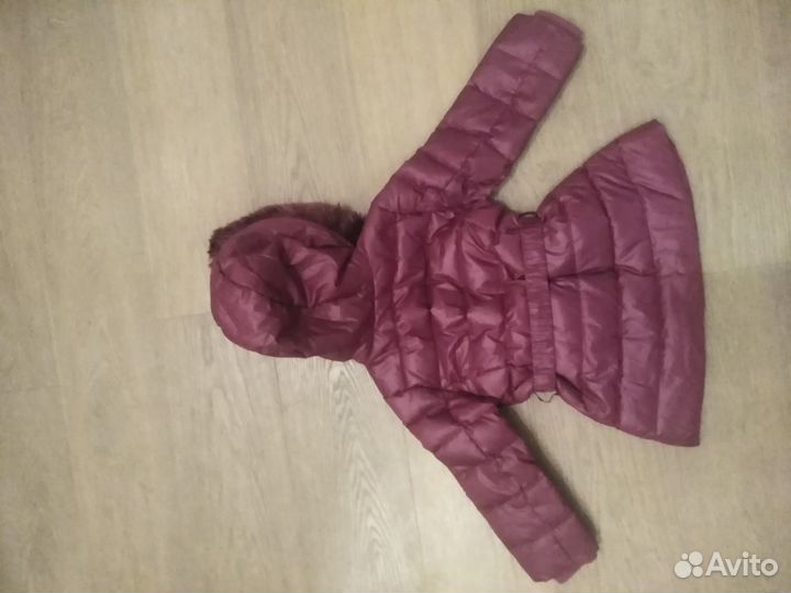 Пуховик зимний куртка на девочку 98