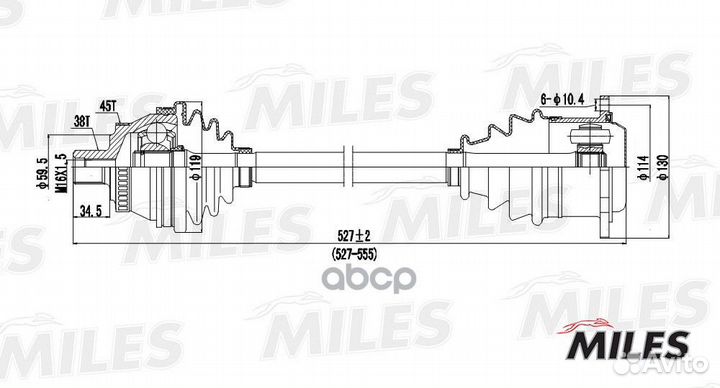Привод в сборе audi A4 2.8 95-01 лев. (ABS) GC0