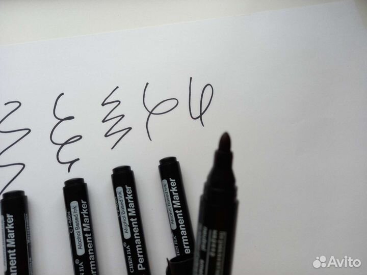 Перманентные маркеры 5 штук новые