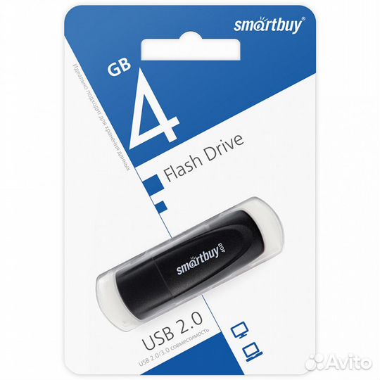 Флешка USB 4GB 2.0 SmartBuy Scout Black