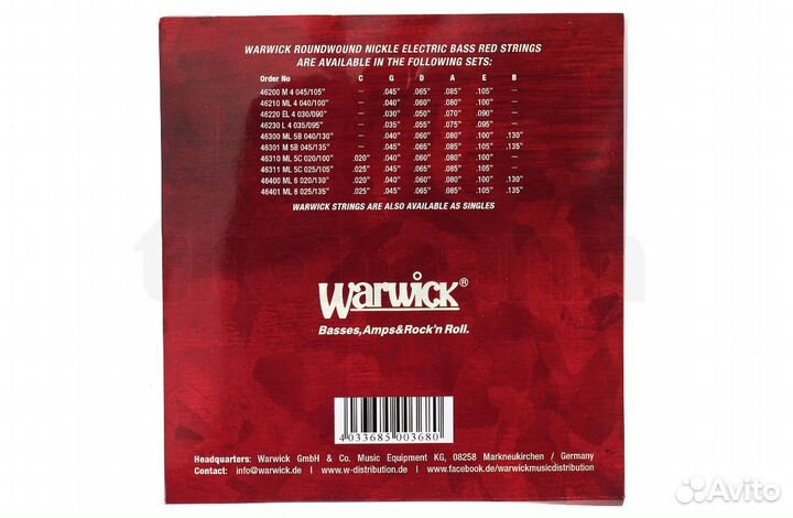 Струны для бас-гитары Warwick Framus 46200M4