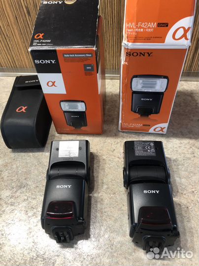 Вспышка камеры sony HVL-F 42AM и адаптер adp-mma