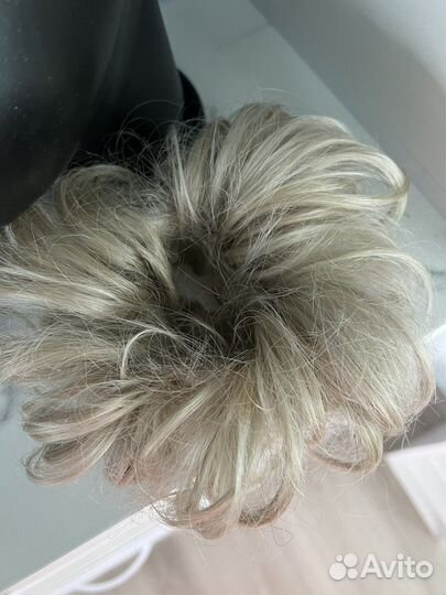 Шиньон резинка пепельный блонд