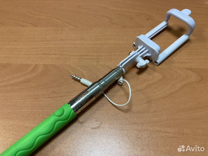 Монопод для селфи (бело-зеленый)