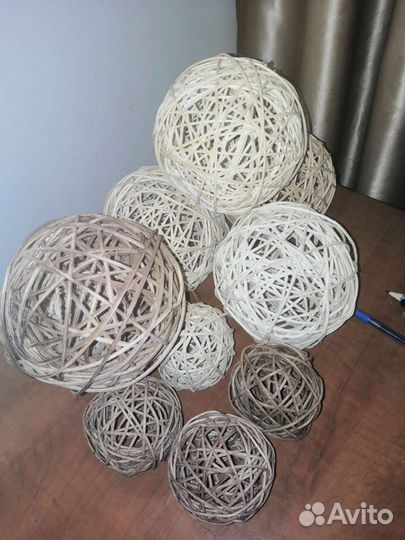 Шары декоративные плетеные из ивовой лозы