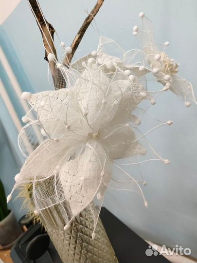 Новогодний декор - снежные цветы