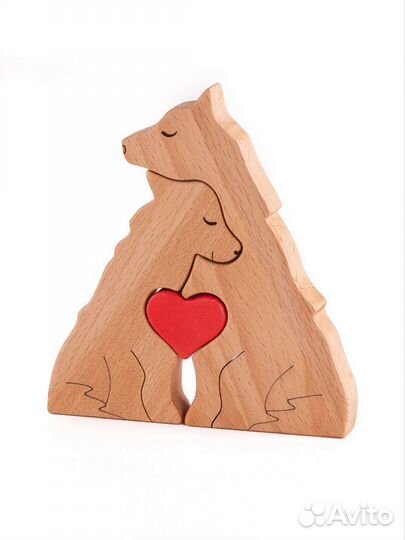 Мишки резные семья пазл