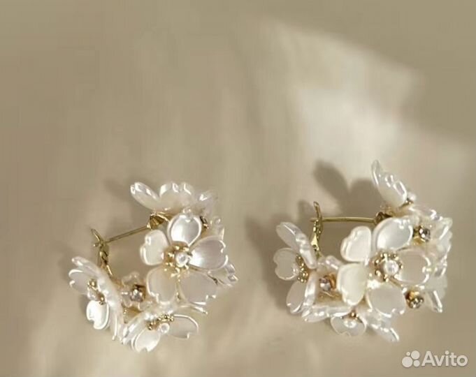 Серьги цветы