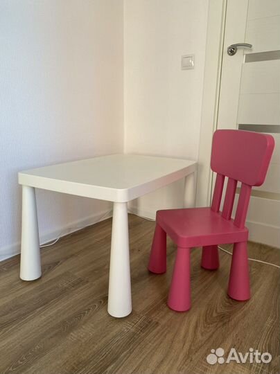 Детский стол и стул IKEA маммут