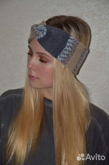 Повязка на голову вязаная,женская