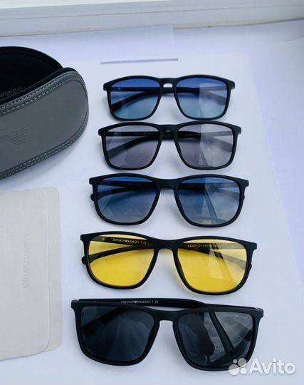 Очки emporio armani голубые поляризационные