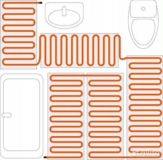 Греющий кабель для пола 0,75-1м² мощность 150вт