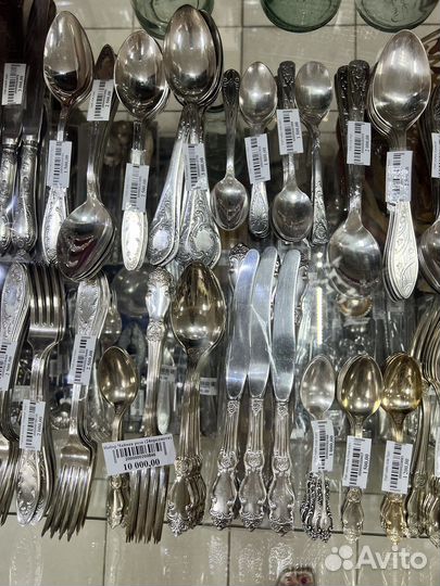 Набор столовых приборов мельхиор СССР ножи