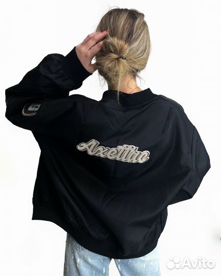 Бомбер черный унисекс