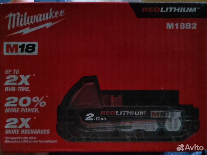 М18 2.0 ач аккумулятор Milwaukee