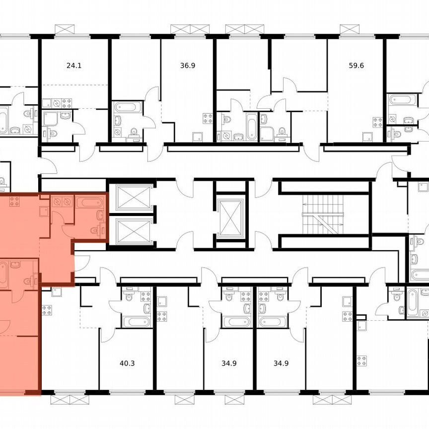 3-к. квартира, 90,7 м², 2/13 эт.