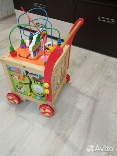 Ходунки каталка детские деревянные игровой центр