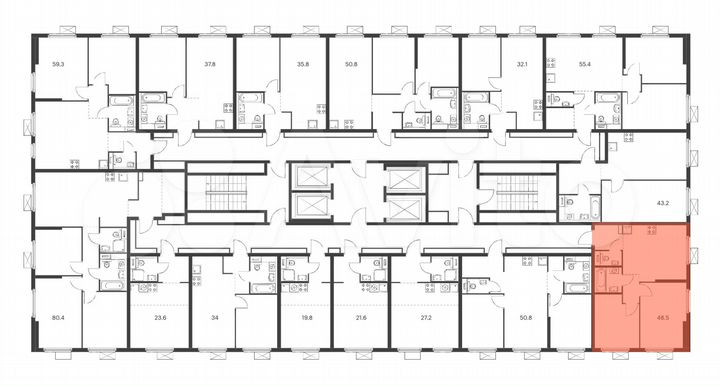 2-к. квартира, 48,5 м², 12/33 эт.