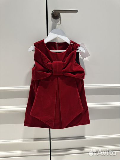 Нарядное бархатное платье для девочки р. 98-104
