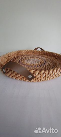 Плетеный поднос ручная работа