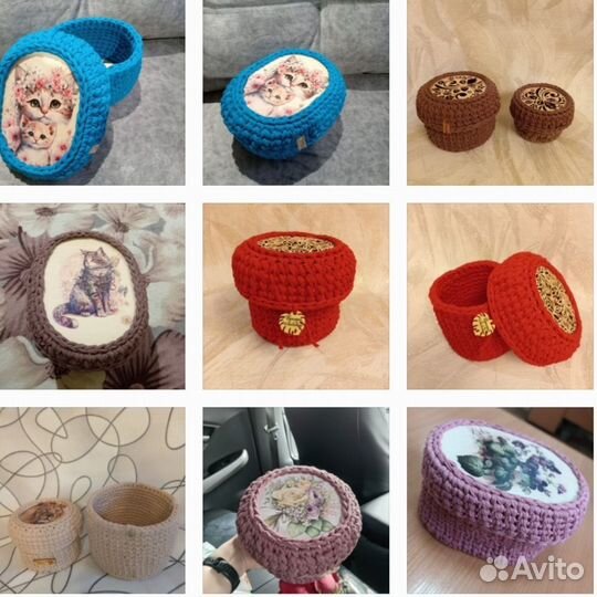 Корзина вязаная
