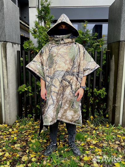 Дождевик мужской с капюшоном военный камуфляжный