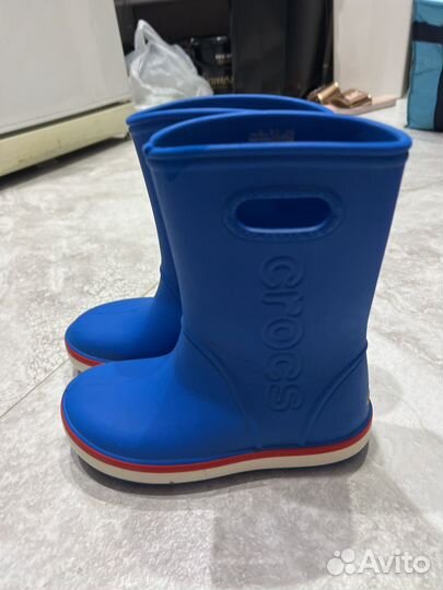 Сапоги резиновые утепленные crocs 33-34 (j2)