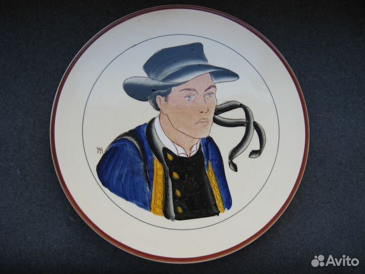 Антиквариат тарелка роспись