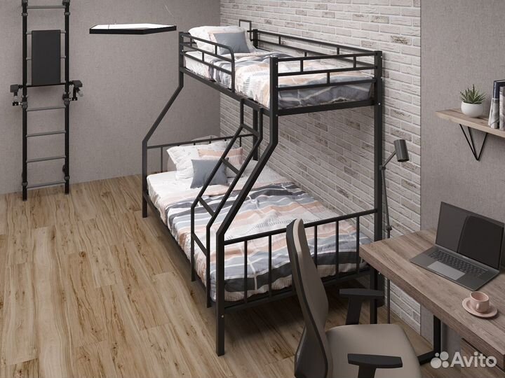 Кровать стальная двухъярусная