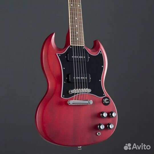 Новый Epiphone SG classic p90 worn cherry