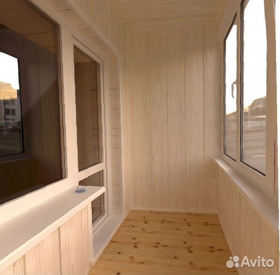 Отделка балкона ламинатом