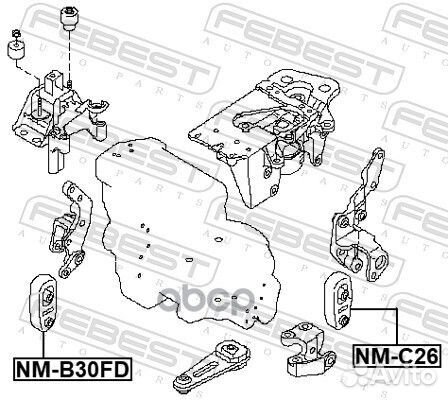 Опора двигателя передняя NM-B30FD Febest