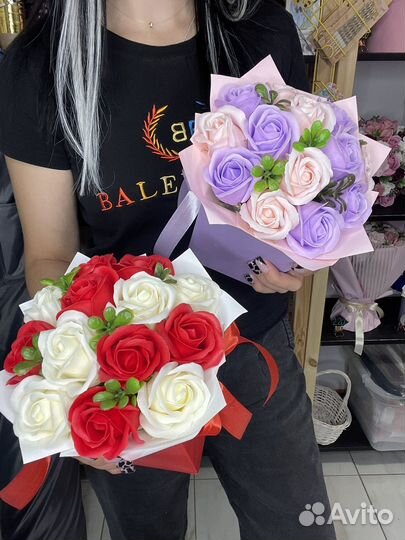 Букеты из мыльных роз к 1 сентября