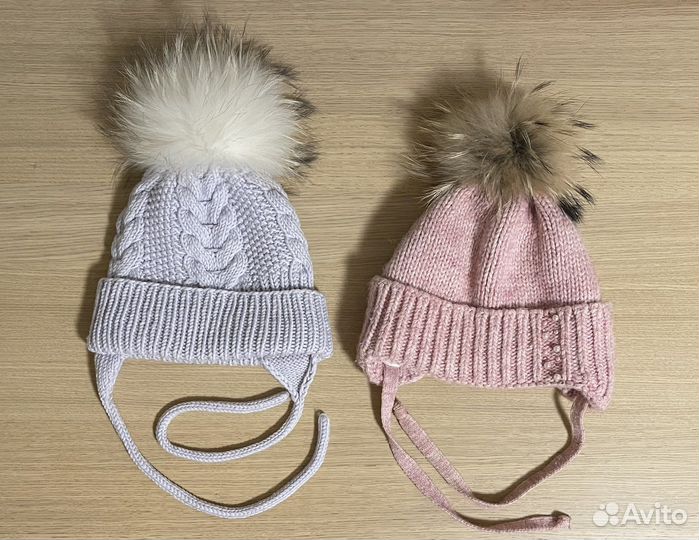 Шапки зимние для девочки/двойни