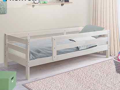 Кровать Норка с бортиком выбеленная береза