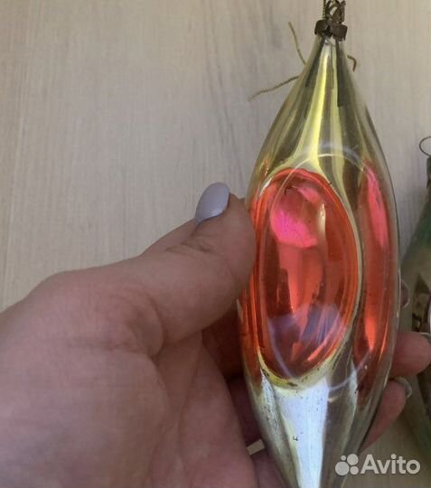 Советская ёлочная игрушка Сосулька с прожектором