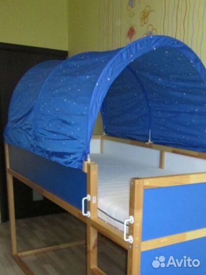 Кровать чердак IKEA Кюра + полог Кронштадт