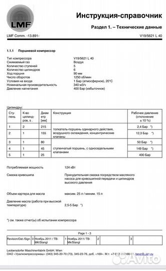 Поршневой компрессор V29/5621 L40+ шкаф управления