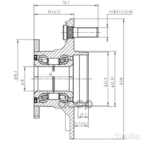 Ступица задняя зад лев Z89152R Zikmar