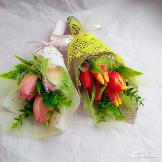 Букеты в руку из мыла