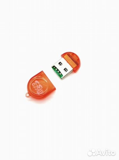 Переходник/card reader/USB-MicroSD/Красный