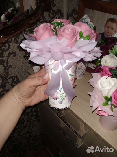 Букет из мыльных роз