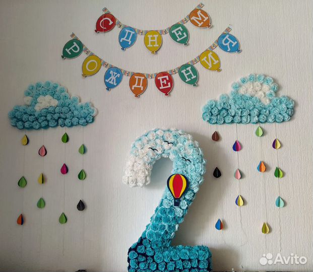 Цифра 2 на день рождения + декор