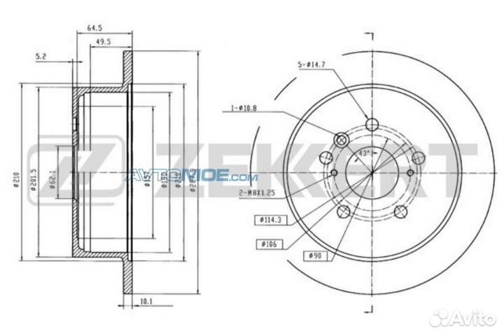 Диск торм. зад. Lexus RX300/350/400H (U3 ) 03- BS5