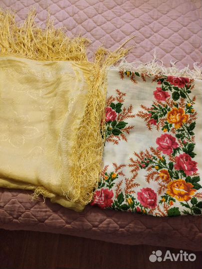 Платки (шали) из хлопка и шёлка, винтаж