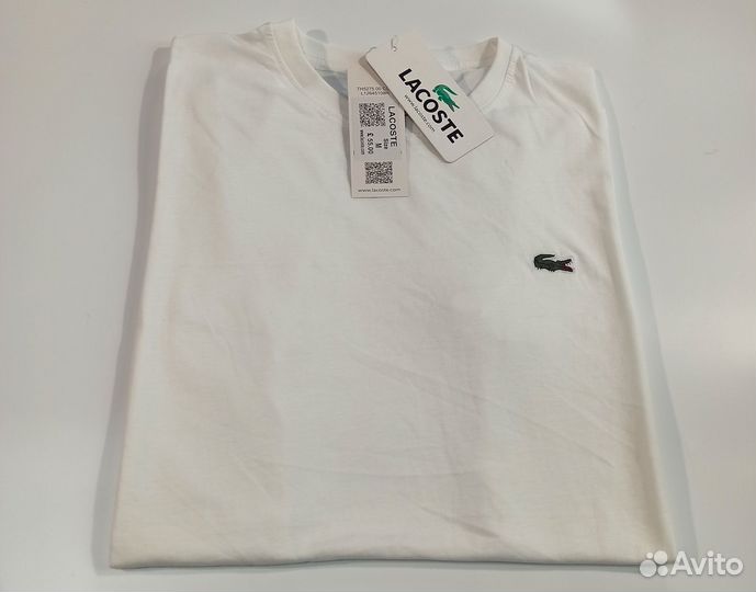 Lacoste Белый Черный Синий Premium Футболка