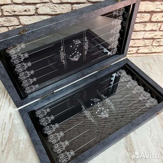 Нарды ручной работы со стеклом