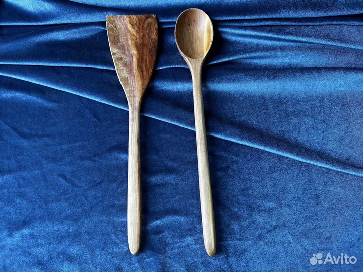 Комплект из лопатки и ложки деревянный для кухни
